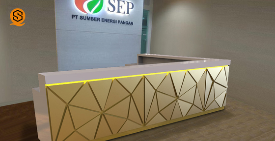 Solid Surface L Shape Bar Counter Antipolution For Night Club