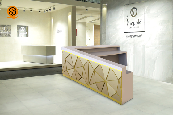Solid Surface L Shape Bar Counter Antipolution For Night Club