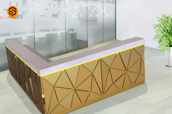 Solid Surface L Shape Bar Counter Antipolution For Night Club