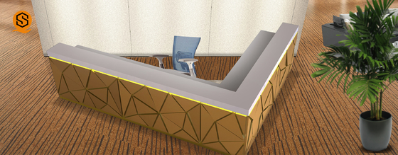 Solid Surface L Shape Bar Counter Antipolution For Night Club