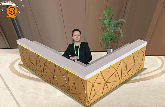Solid Surface L Shape Bar Counter Antipolution For Night Club