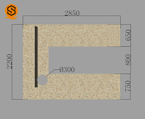Non Porous Solid Surface Bar Counter Square Reception Desk