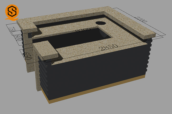 Non Porous Solid Surface Bar Counter Square Reception Desk