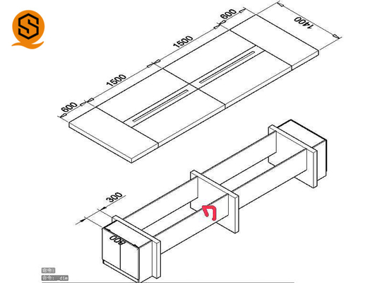 OEM ODM Solid Surface Conference Table , 16 Person Conference Table
