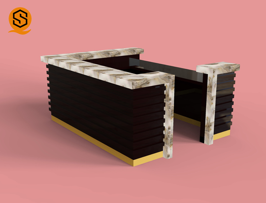 Non Porous Solid Surface Bar Counter Square Reception Desk