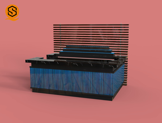 Non Porous Solid Surface Bar Counter Square Reception Desk