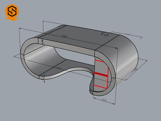 Customized Round Curve Office Table Corian Office Table Executive Solid Surface