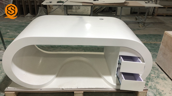 Customized Round Curve Office Table Corian Office Table Executive Solid Surface