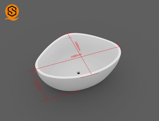 Corian Artificial Stone Oval Triangle Shaped Bathtub Easy Repairable