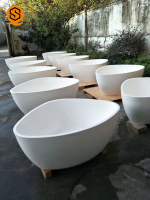 Corian Artificial Stone Oval Triangle Shaped Bathtub Easy Repairable