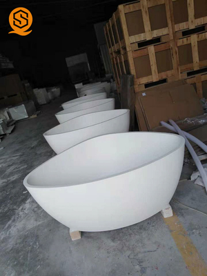 Corian Artificial Stone Oval Triangle Shaped Bathtub Easy Repairable