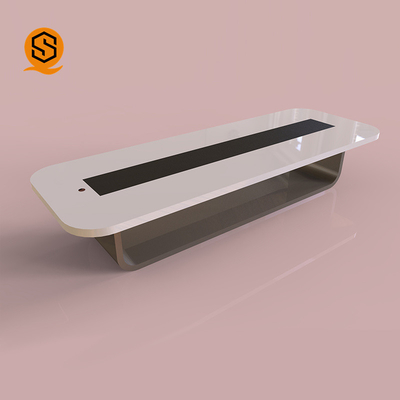 White Gloss Solid Surface Conference Table Office Furniture Scratch Resistance