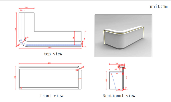 Easy Repairable Custom Built Reception Desk GMC Stick Seamless