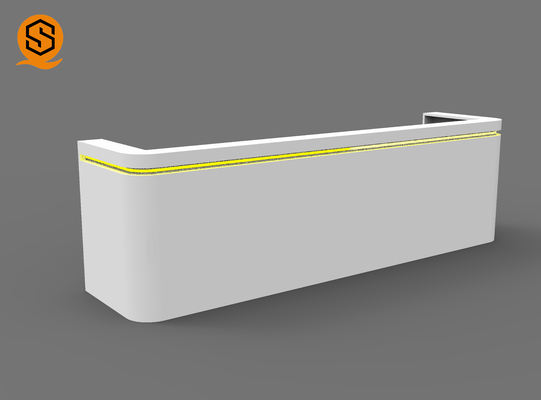 Modern 2 People Artificial Stone Reception Desk With Joint Invisible