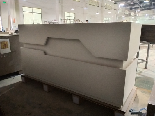 white LED solid surface reception desk