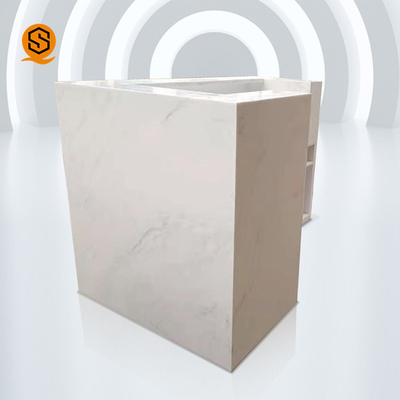 Small Reception Desk Office Front Counter White Stone Solid Surface Reception Desk
