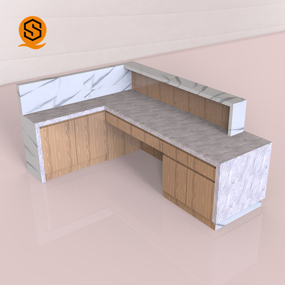 Front Counter Artificial Stone Corian Solid Surface Salon Marble Reception Desks
