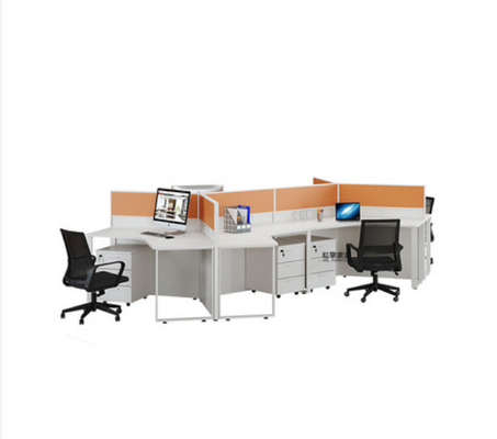 Acrylic Office Workstation 6 Person Cluster Workstation 2000mm 1500mm