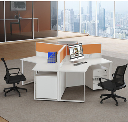 Acrylic Office Workstation 6 Person Cluster Workstation 2000mm 1500mm