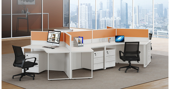 Acrylic Office Workstation 6 Person Cluster Workstation 2000mm 1500mm