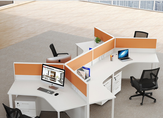 Acrylic Office Workstation 6 Person Cluster Workstation 2000mm 1500mm