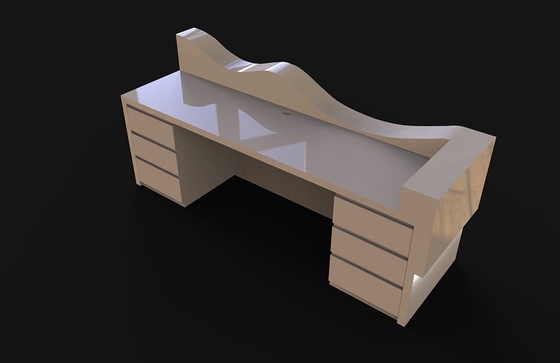OEM LED Modern Office Reception Counters NFS ISO9001 Acrylic Reception Desk