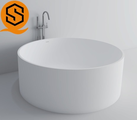 LOW MOQ Drainer Artificial Stone Bathtub 300C Round Free Standing Bathtub