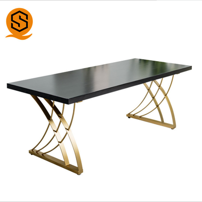 PMMA Acrylic Metal Legs Desk GMC UL Artificial Stone Table 1500mm Length
