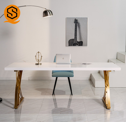PMMA Acrylic Metal Legs Desk GMC UL Artificial Stone Table 1500mm Length
