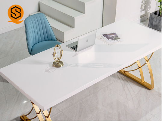 PMMA Acrylic Metal Legs Desk GMC UL Artificial Stone Table 1500mm Length