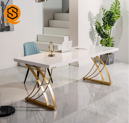 PMMA Acrylic Metal Legs Desk GMC UL Artificial Stone Table 1500mm Length