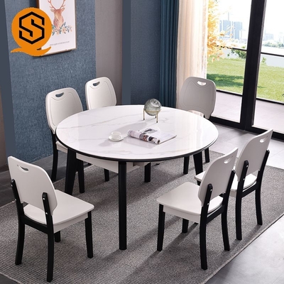 OEM Rock Slab Artificial Stone Table GMC Matte Seamless Joint 6 Seats