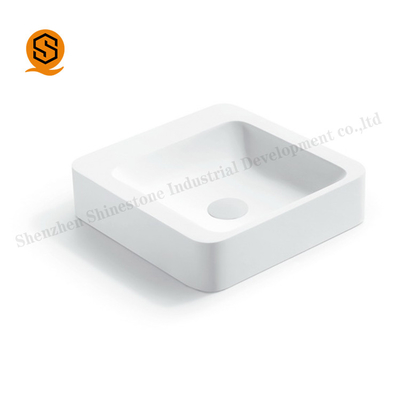 Matte Finish Bathroom Basin Sink Non Porous Acrylic Solid Surface 540mm Length