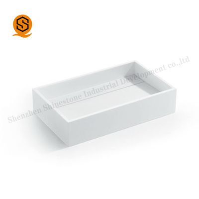 Matte Finish Bathroom Basin Sink Non Porous Acrylic Solid Surface 540mm Length
