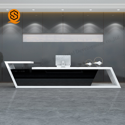 Semi Matt Solid Surface Reception Desk Joint Invisible Easily Repairable