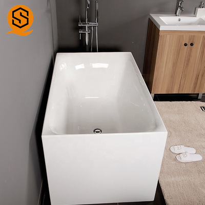 Acrylic Solid Stone Freestanding Tub Seamless Joint White Matte 170CM