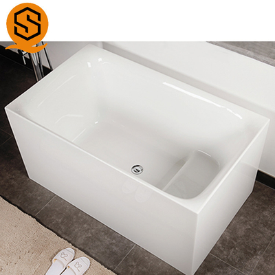 Acrylic Solid Stone Freestanding Tub Seamless Joint White Matte 170CM