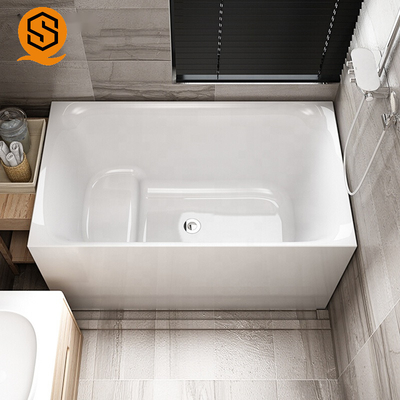 Acrylic Solid Stone Freestanding Tub Seamless Joint White Matte 170CM