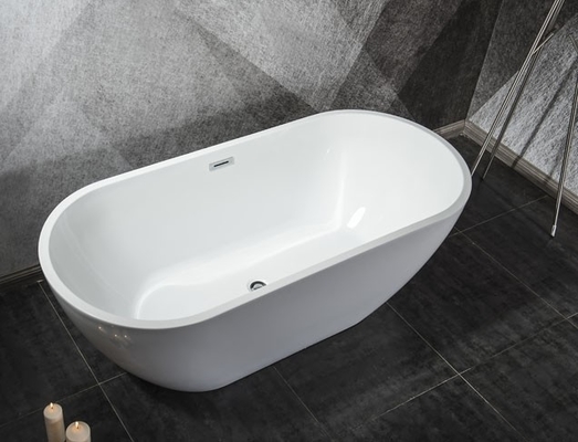 Freestanding Artificial Stone Bathtub 170CM For Office Building