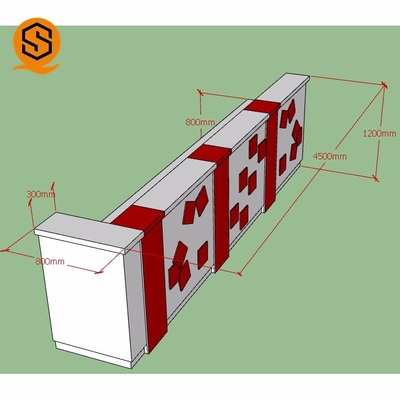 Seamless Joint Solid Surface Bar Counter Easily Repairable 4500×800mm