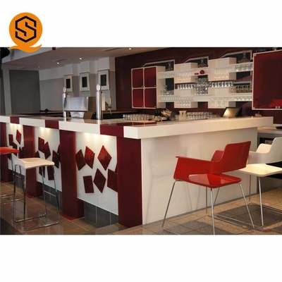 Seamless Joint Solid Surface Bar Counter Easily Repairable 4500×800mm