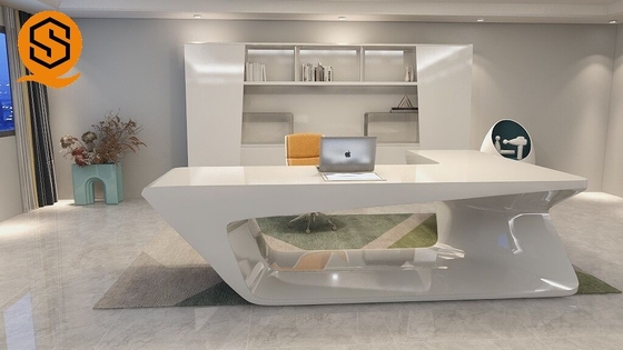 180cm Length Office Executive Desk MDF Plywood SGS With Side Cabinet