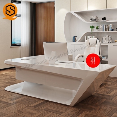 180cm Length Office Executive Desk MDF Plywood SGS With Side Cabinet