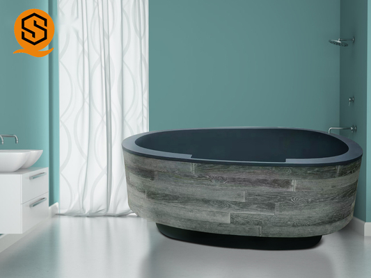 Oval Freestanding Artificial Stone Bathtub Acrylic Seamless Joint 170CM