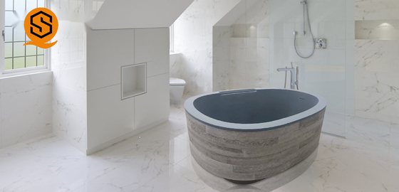 Oval Freestanding Artificial Stone Bathtub Acrylic Seamless Joint 170CM