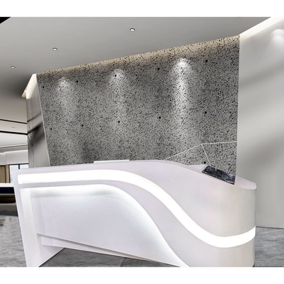 Waterproof Glossy Curved Reception Desk LED One Person With Monitor