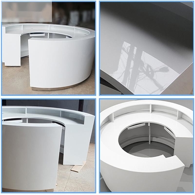 260cm Round Commercial Front Table Two Receptionists Artificial