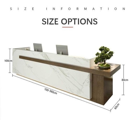 Easily Repairable Office Reception Counters GMC 360cm Length LED Reception Desk