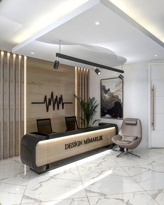 ISO9001 Office Reception Desk Joint Seamless NFS For Beauty Salon