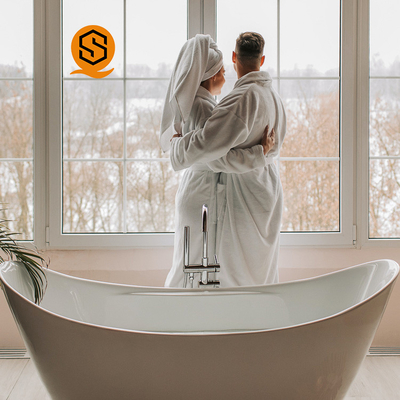 Curved Oval Artificial Stone Bathtub GMC Waterproof Freestanding Resin
